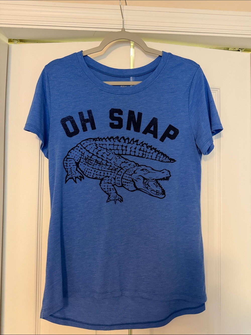 Blue "Oh Snap" Alligator Graphic Tee -  Casual Pets Reptile Theme
